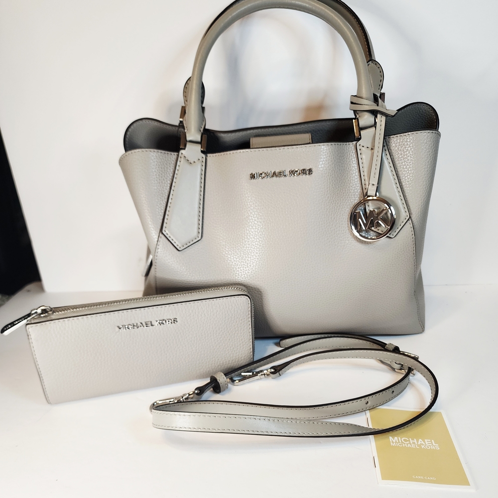 Michael Kors Gray Handbag and Wallet Set